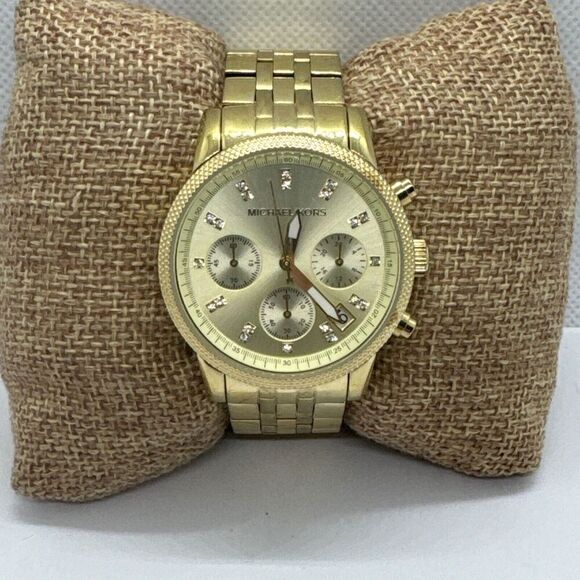 Michael Kors Ritz MK5676 Women\'s Gold Stainless Steel Analog Dial Watch JNA247 main image 10